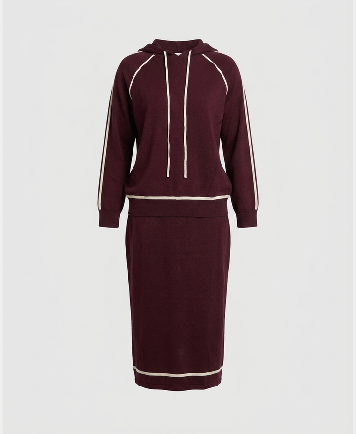 Two Tone Hoodie & Maxi Skirt - 2 Pc Set – FOX'S - Online