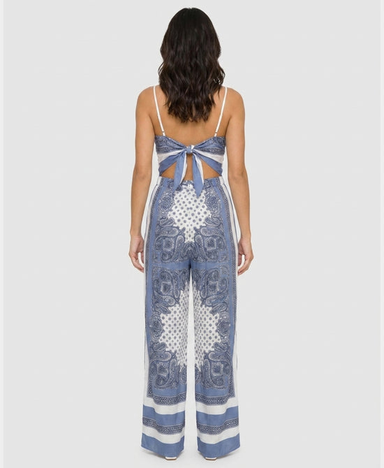 
Printed Scarf Top & Pants Set- 2 Pc Set in BLUE view 2