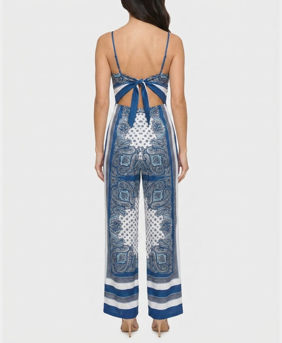 
Printed Scarf Top & Pants Set- 2 Pc Set in NAVY view 2