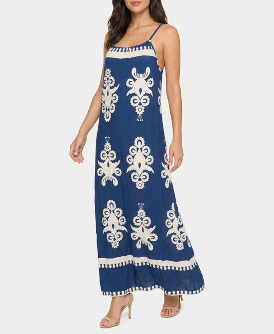 
Printed Maxi Dress in NAVY view 1