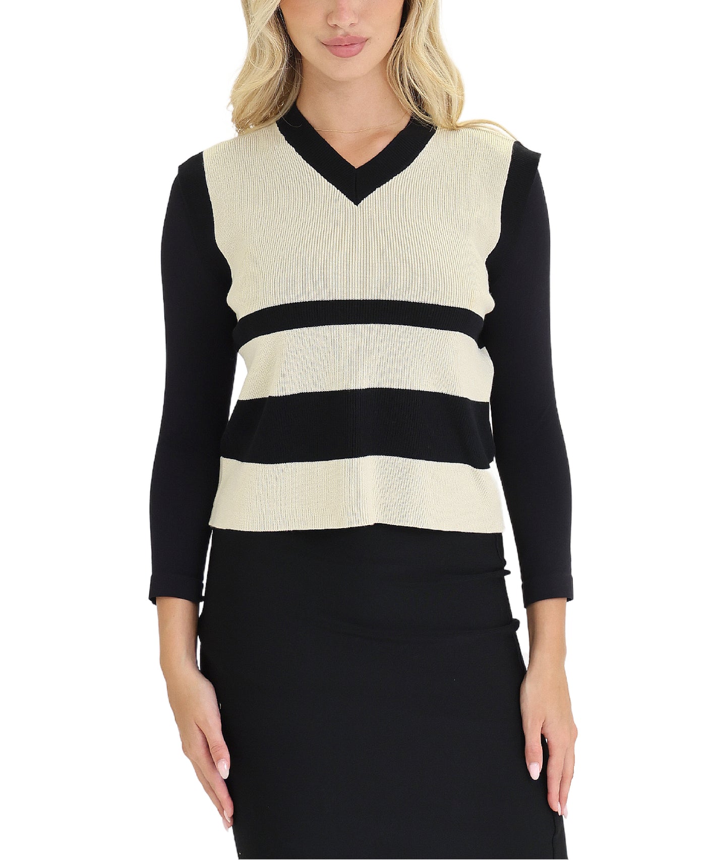 Stripe Sweater Vest view 1