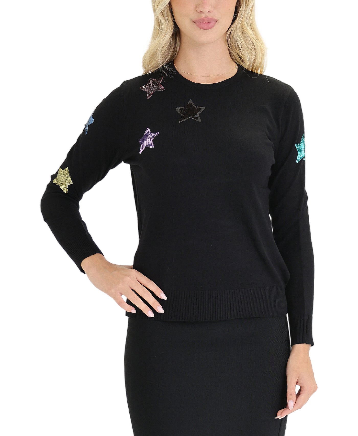 Sweater w/ Sequin Stars view 1