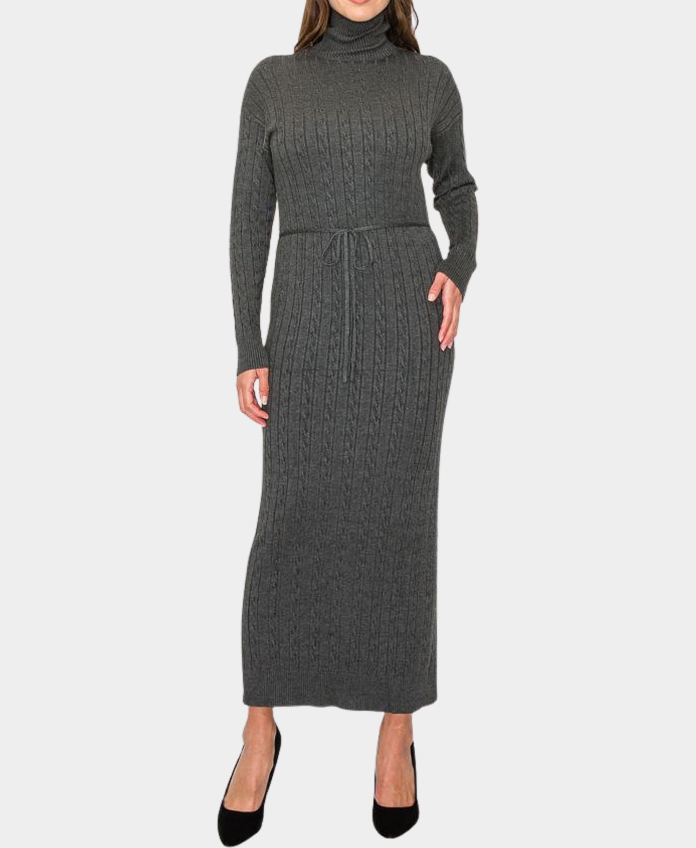 knee length dresses for ladies Cable Knit Maxi Dress Latte / Large main image 0