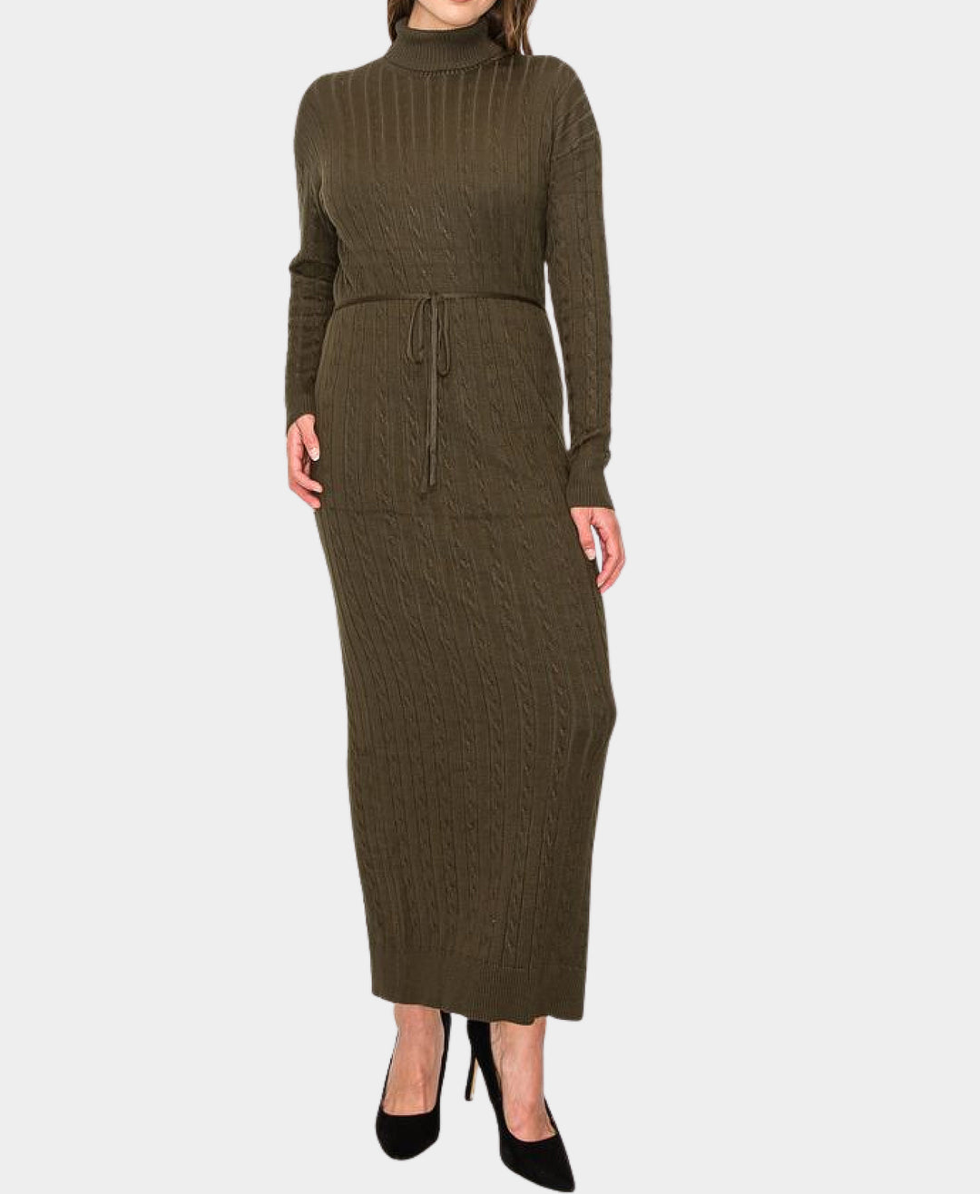chinese dress ladies Rowan Cream Cable Knit Maxi Dress - M Size - Women's Dresses main image 1