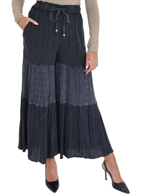 Tiered Denim Pants view 