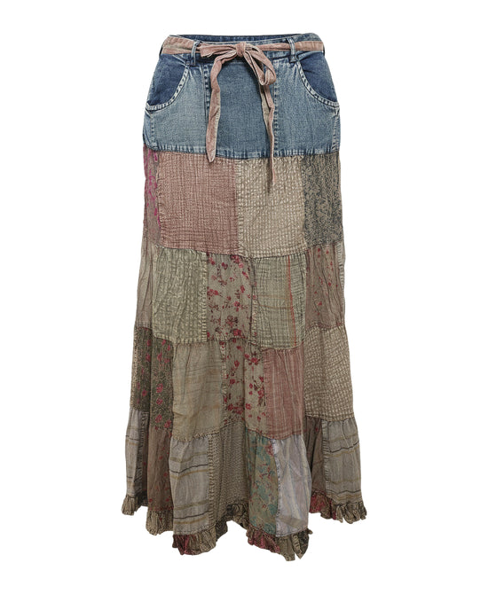 Patchwork Maxi Skirt view 