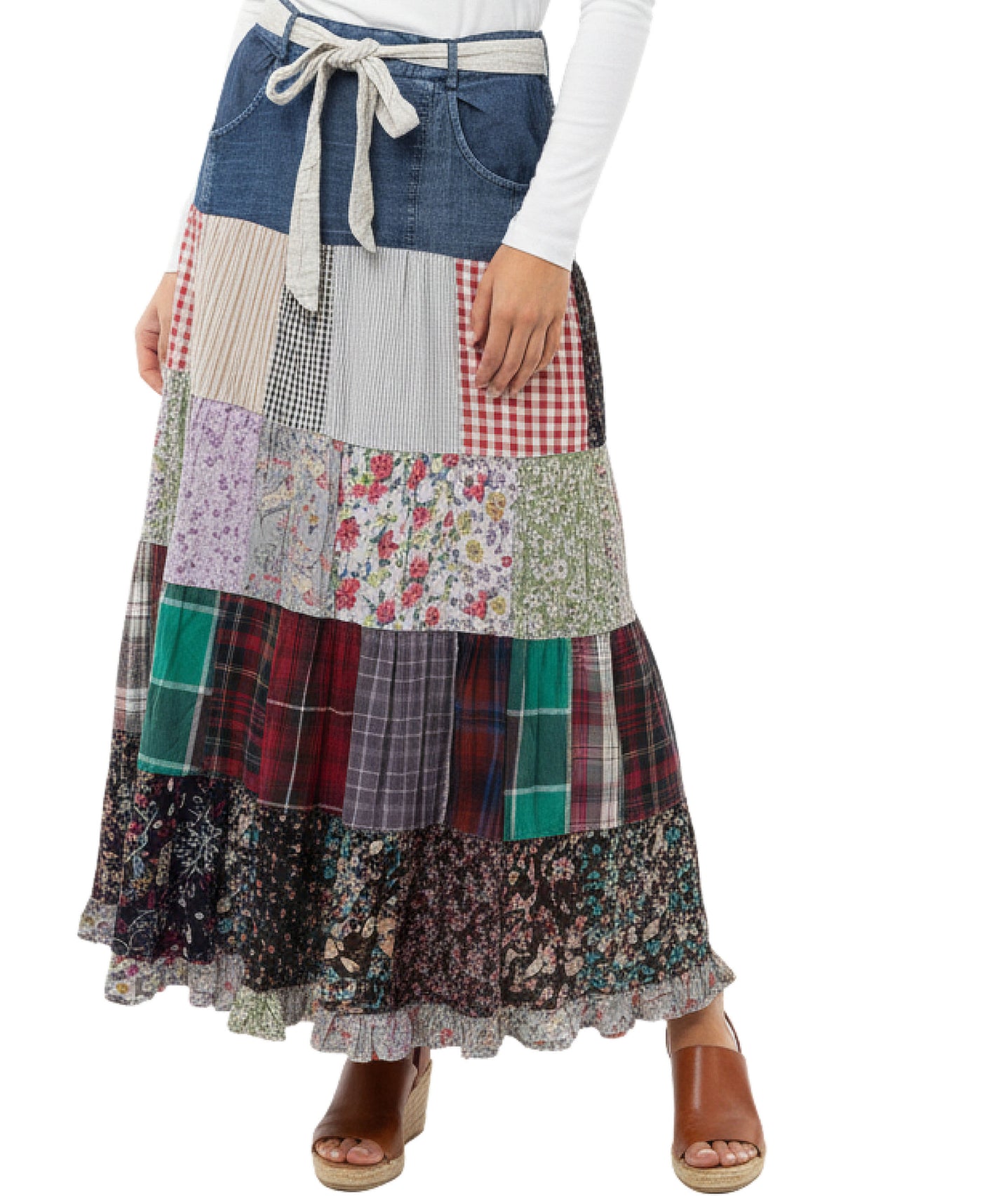 Patchwork Maxi Skirt view 1