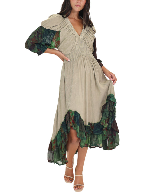 Hi-Lo Contrast Midi Dress view 