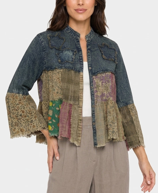 
Mixed Media Cardigan in MULTI view 1