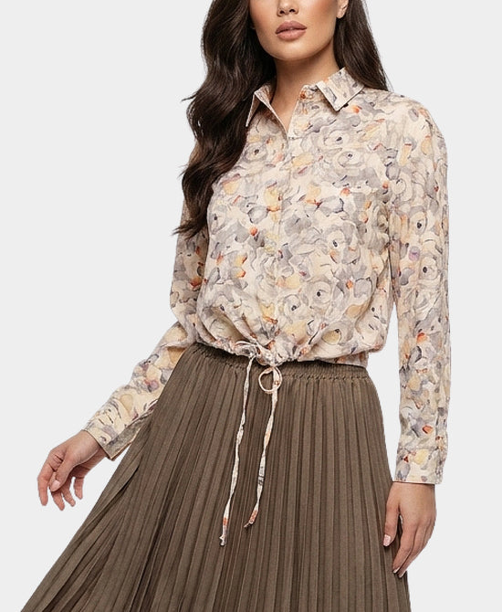 
Floral Print Blouse in BEIGE MULTI view 1