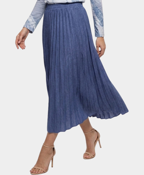 
Pleated Maxi Skirt in BLUE view 1