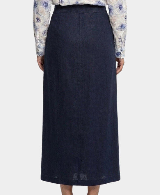 
Drop Pleat Midi Skirt in NAVY view 2