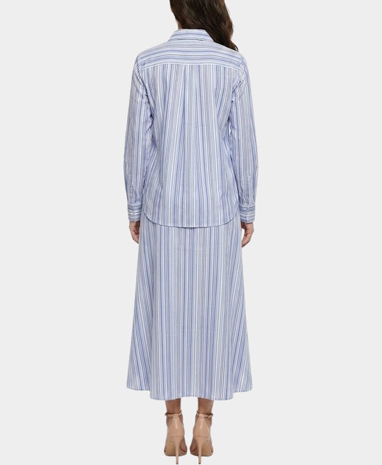 
Stripe Blouse & Skirt Set- 2 Pc Set in BLUE/WHITE view 2