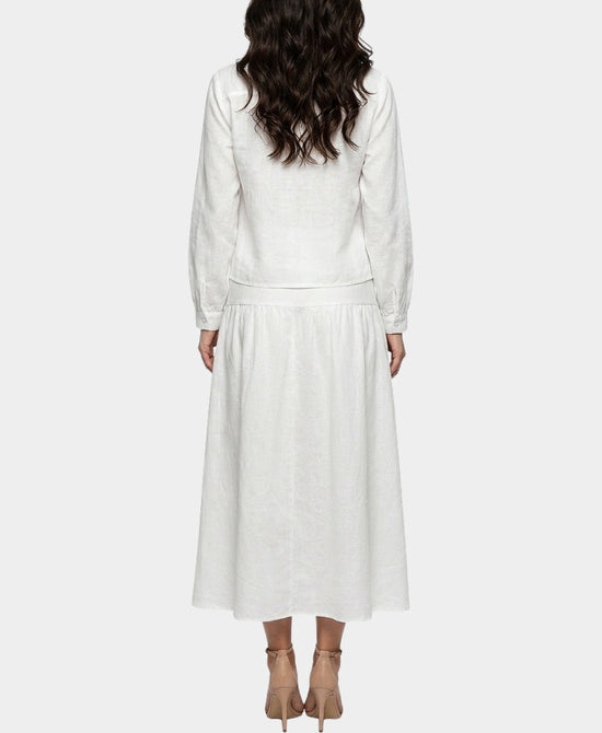 
Embroidered Blouse & Skirt Set- 2 Pc Set in WHITE/BLACK view 2