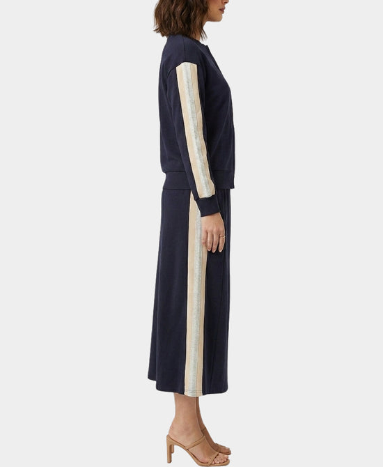 
Stripe Top & Skirt Set- 2 PC Set in NAVY/BEIGE/GREY view 2