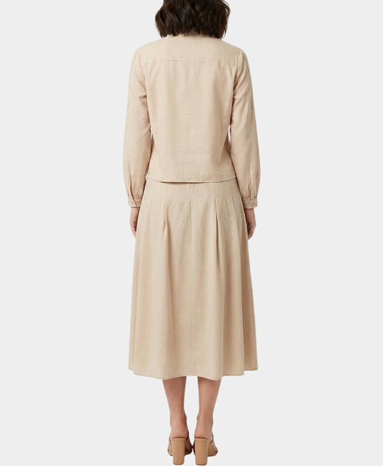 
Embroidered Blouse & Skirt Set- 2 PC Set in BEIGE view 2