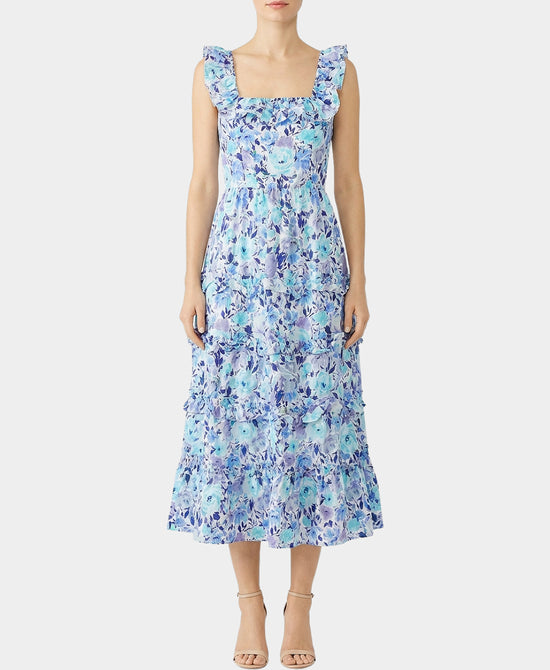 Floral Print Ruffle Midi Dress view 1