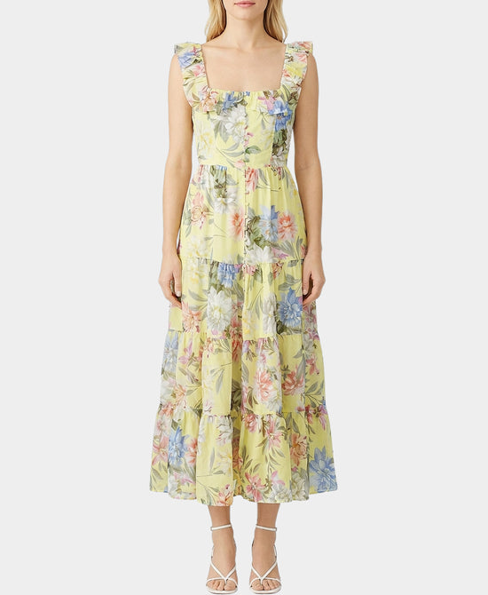 Floral Print Ruffle Midi Dress view 1