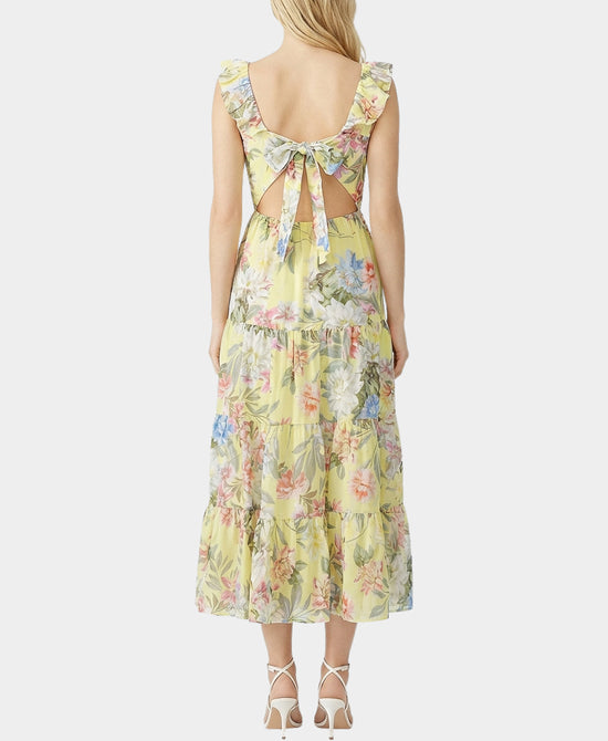 Floral Print Ruffle Midi Dress view 2
