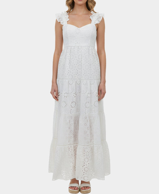 Eyelet Ruffle Maxi Dress view 1
