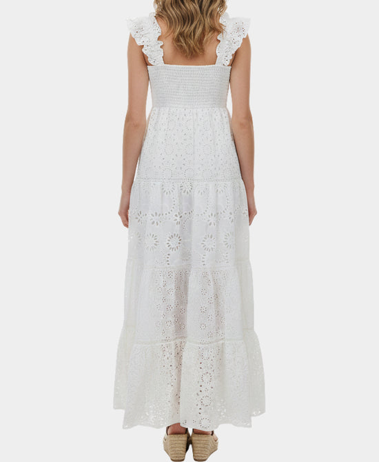 Eyelet Ruffle Maxi Dress view 2