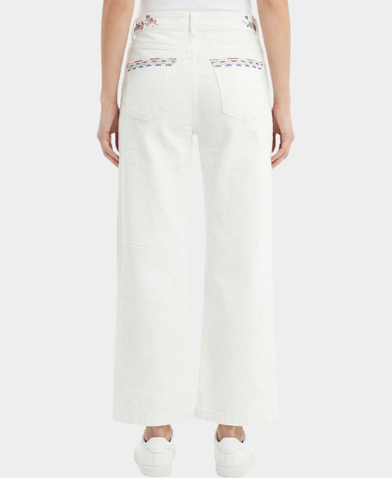 Jeans w/ Embroidered Flowers view 2