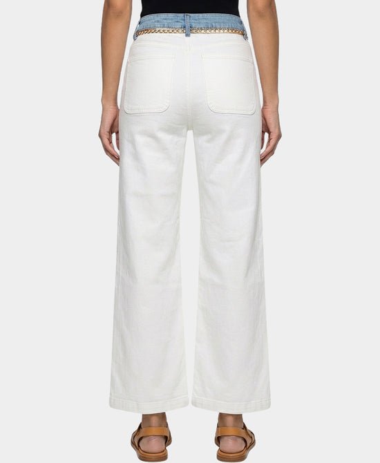 Jeans w/ Chain & Denim Trim view 2