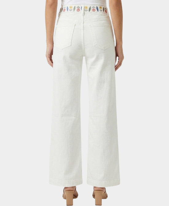 
Jeans w/ Embroidered Flowers in WHITE MULTI view 2