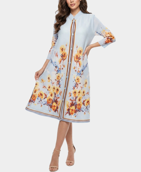 
Plisse Printed Dress in BLUE view 1