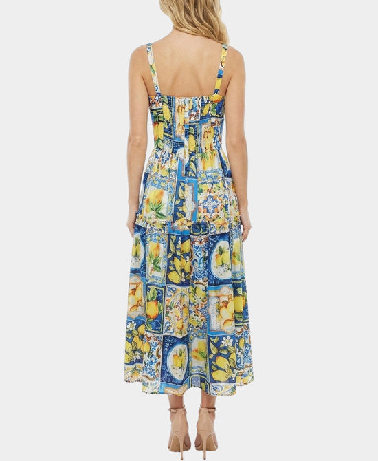 
Lemon Print Maxi Dress in BLUE MULTI view 2