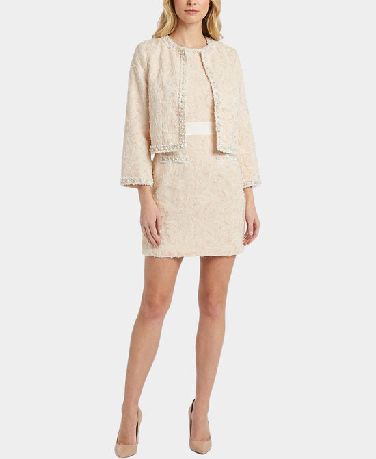 Dress & Jacket w/ Tweed & Pearl Trim - 2 Pc Set view 1