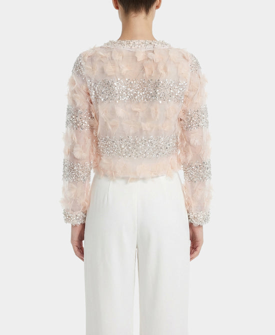 Pearl & Crystal Jacket w/ Fabric Applique view 2