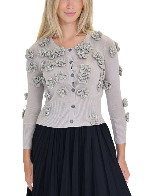 Embellished Flowers Cardigan view 