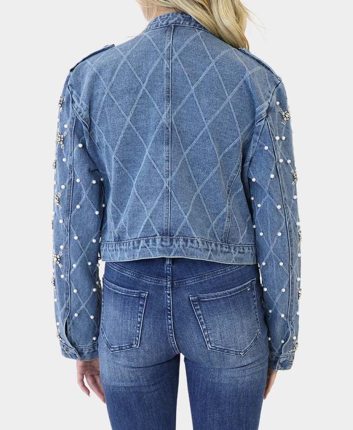 Embellished Denim Jacket – FOX'S - Online