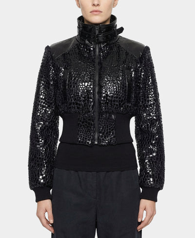 Textured Faux Leather Jacket image 1