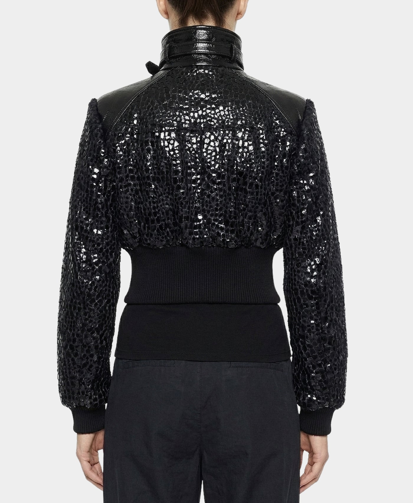 Textured Faux Leather Jacket view 2