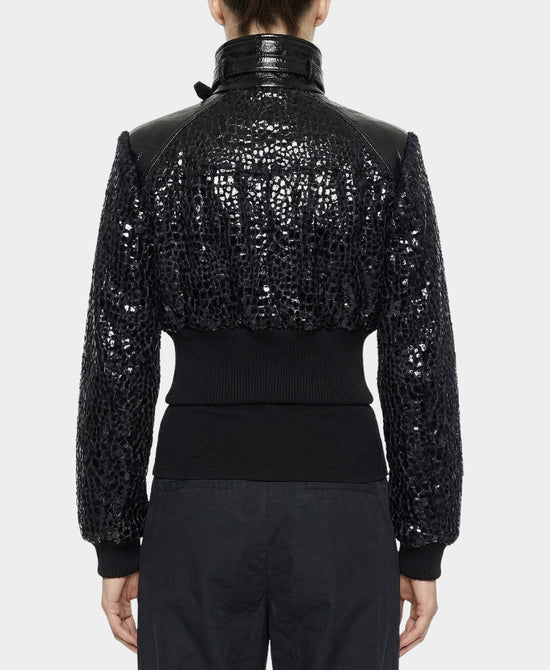 Textured Faux Leather Jacket view 