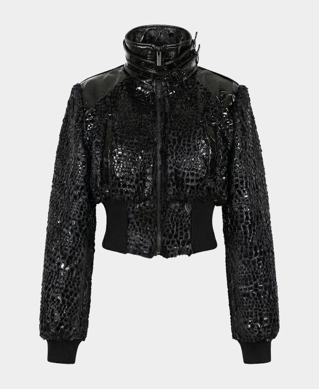 Textured Faux Leather Jacket – FOX'S - Online