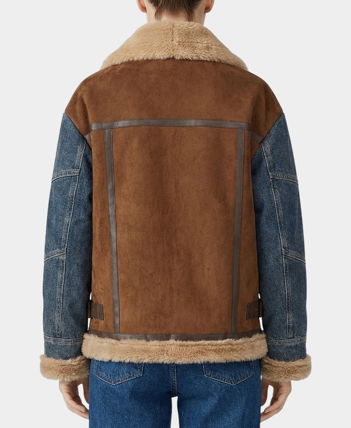 Sherpa Jacket w/ Denim Trim view 2