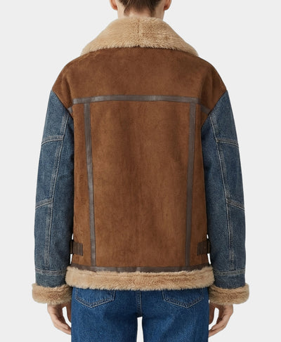 Sherpa Jacket w/ Denim Trim image 2