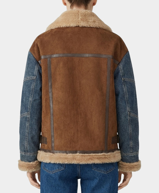 Sherpa Jacket w/ Denim Trim view 