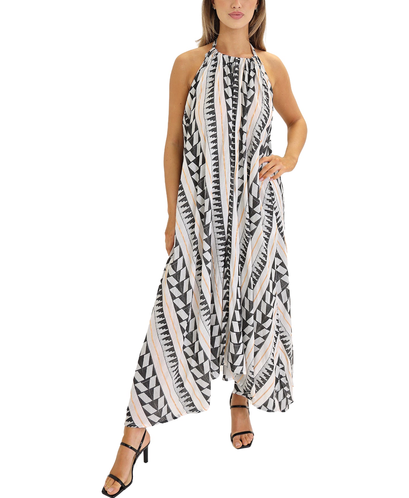 Printed Halter Maxi Dress view 1