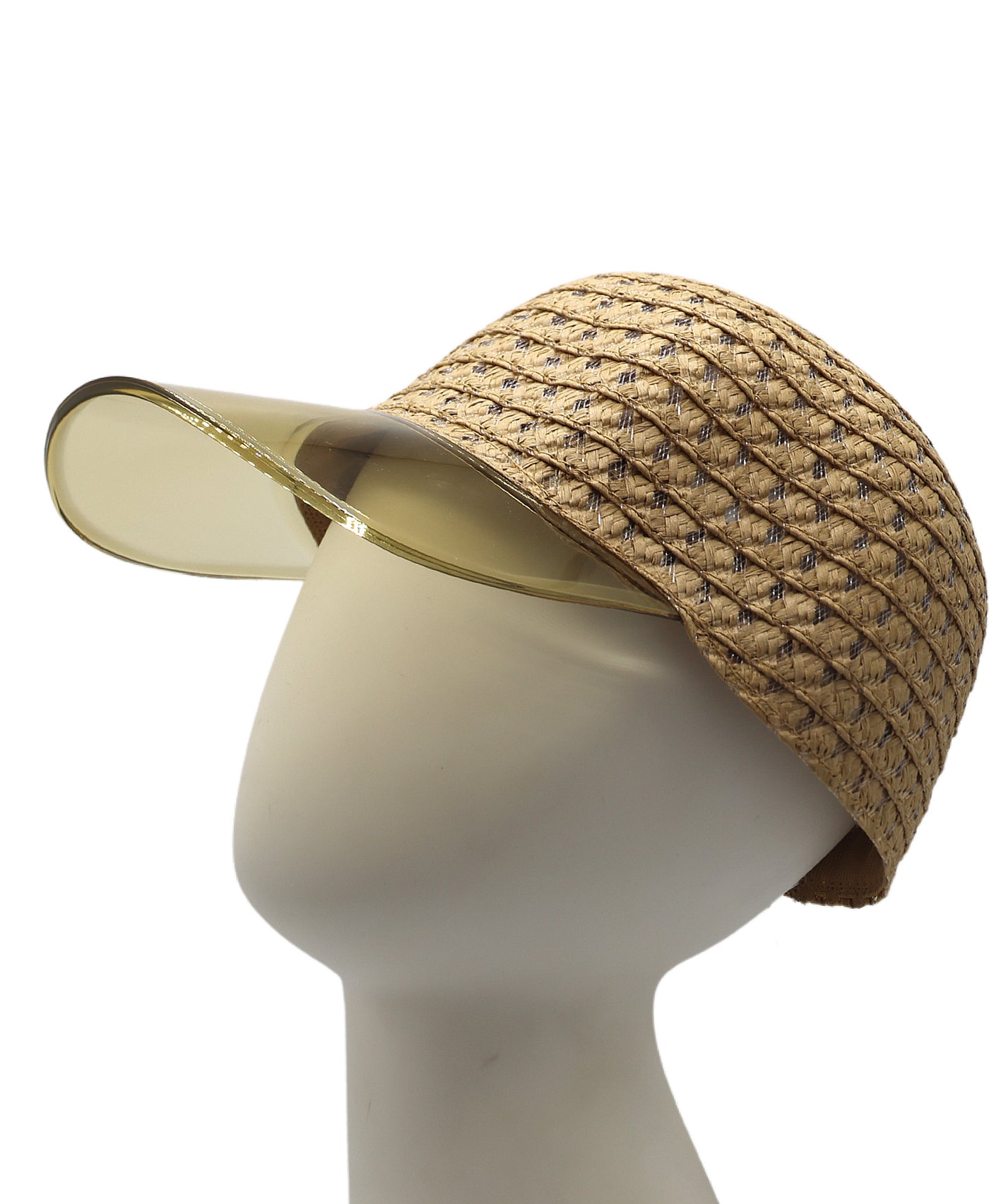 Straw Visor Hat w/ Transparent Front view 1