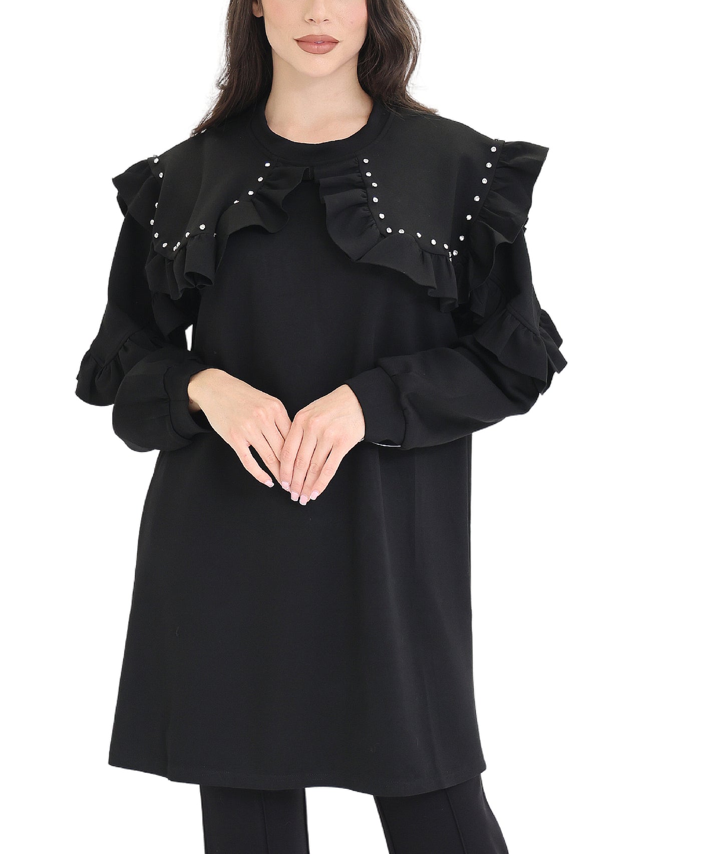 Tunic w/ Rhinestones & Ruffles view 1