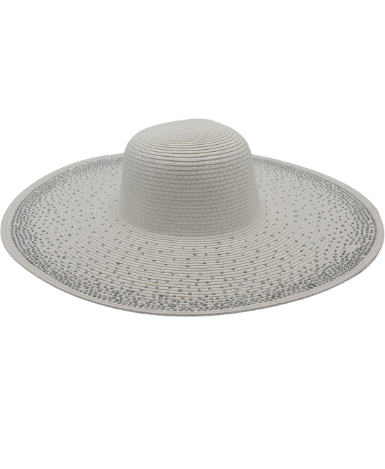 Floppy Straw Hat w/ Rhinestones view 