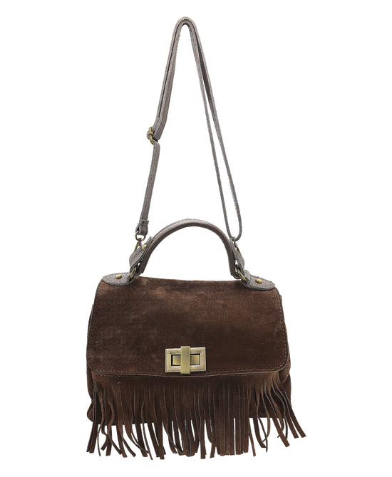 Suede Leather Fringe Handbag view 1