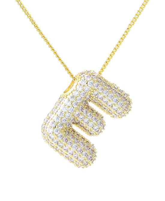 Cubic Zirconia Bubble "E" Necklace view 