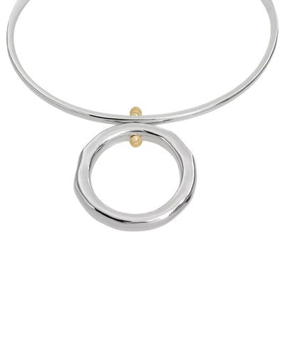 Open Circle Pendant Metal Necklace image 1