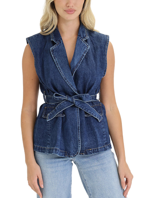 Denim Vest Top view 