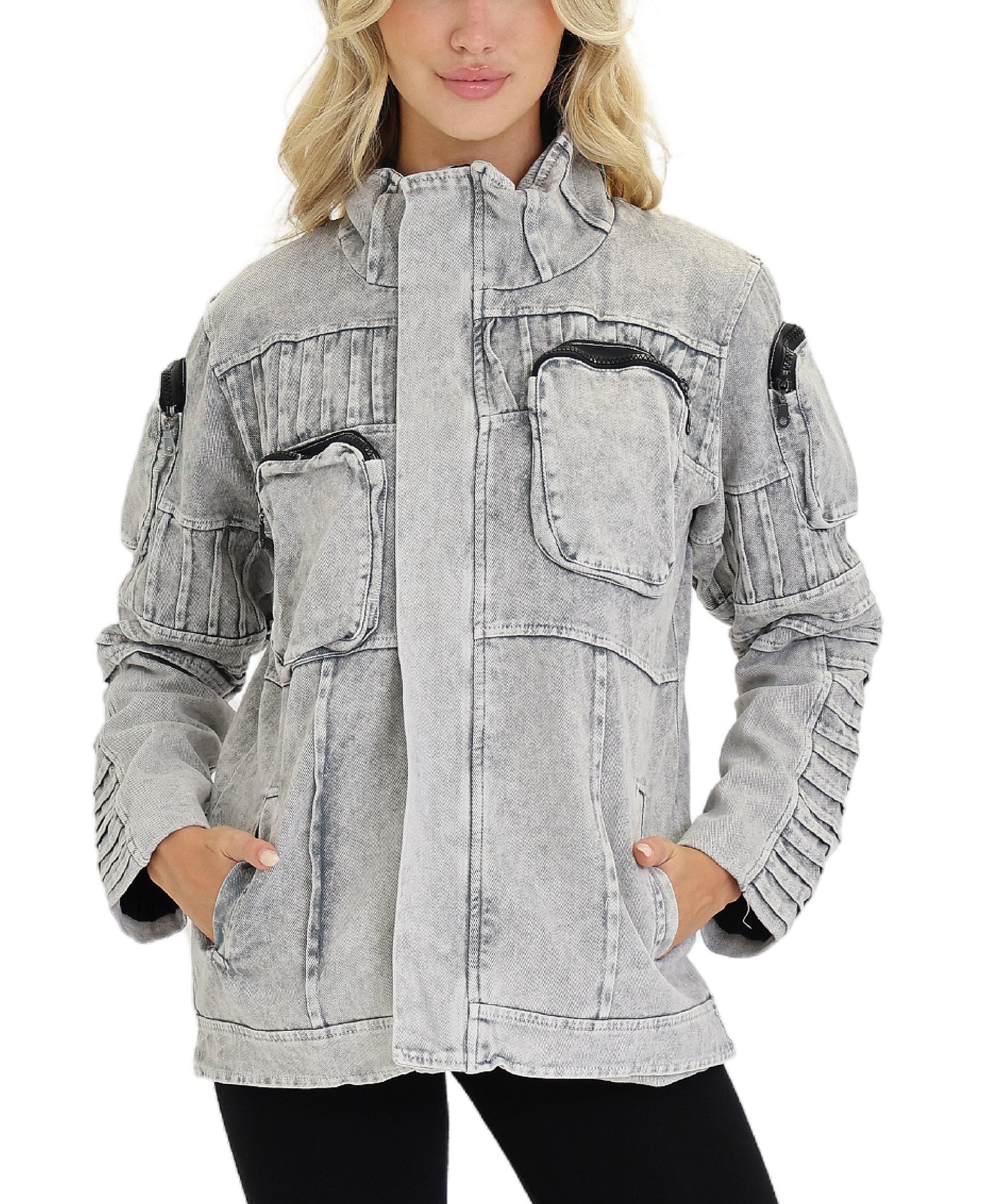 Denim Cargo Jacket view 1